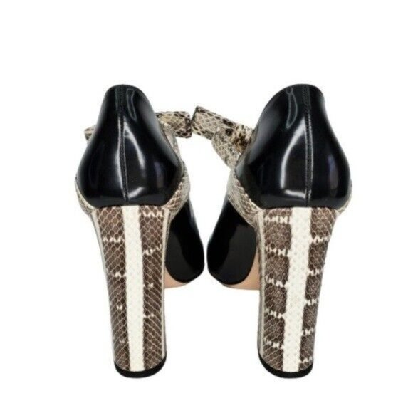Gucci Tricolor Leather Snakeskin Nimue Mary Jane Pumps Heels. EU 38 (US 8) - Picture 4 of 9